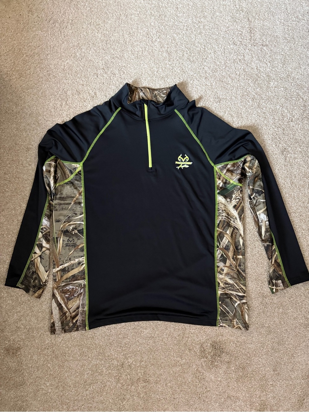 Black & Camo Performance Quarter-Zip Pullover
